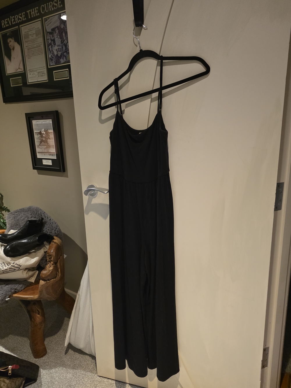 Wilfred Black Sleeveless Jumpsuit with Wide Legs